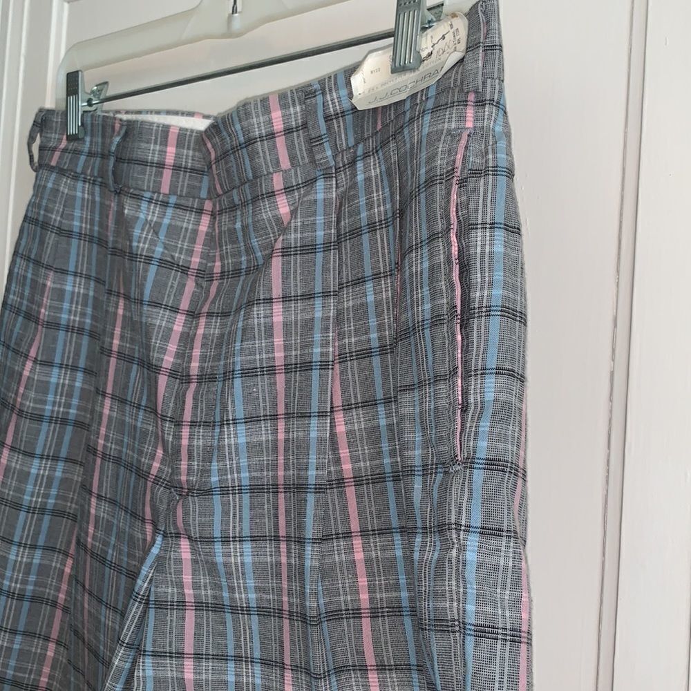 NWT Vtg 80s J.J. Cochran blue & pink plaid shorts - Picture 3 of 9